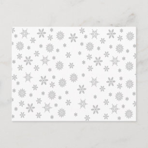 Schneeflockenmuster auf Weiß Postkarte