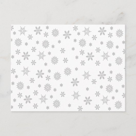 Schneeflockenmuster auf Weiß Postkarte (Vorderseite)