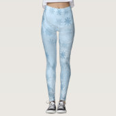 Schneeflockenmuster aus Edelmarmor-Glitzer Leggings (Vorderseite)