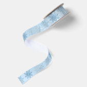 Schneeflockenmuster aus Edelmarmor-Glitzer Satinband (Rückseite)