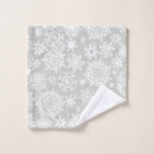 Schneeflockenmuster Badhandtuch Set (Waschlappen)