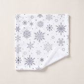 Schneeflockenmuster Badhandtuch Set (Waschlappen)