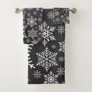 Schneeflockenmuster Badhandtuch Set