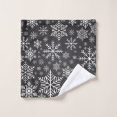 Schneeflockenmuster Badhandtuch Set (Waschlappen)