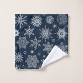 Schneeflockenmuster Badhandtuch Set (Waschlappen)