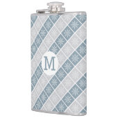Schneeflockenmuster, benutzerdefinierte Monogramm- Flachmann (Links)