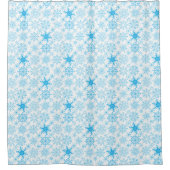 Schneeflockenmuster blau duschvorhang (Vorderseite)