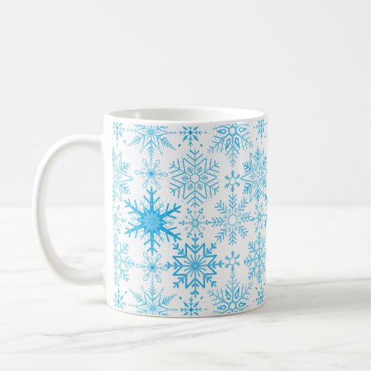 Schneeflockenmuster blau kaffeetasse (Links)