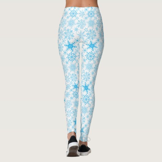 Schneeflockenmuster blau leggings (Rückseite)