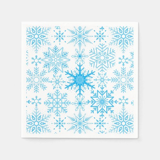 Schneeflockenmuster blau serviette (Vorderseite)