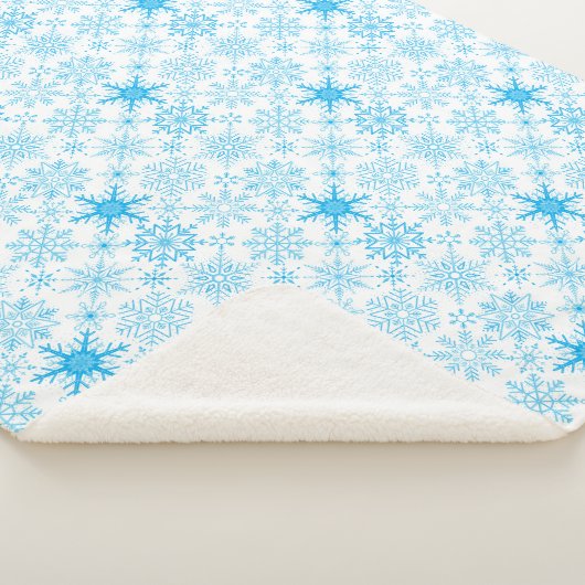 Schneeflockenmuster blau sherpadecke (3/4)