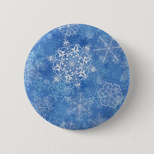 Schneeflockenmuster Button (Vorderseite)