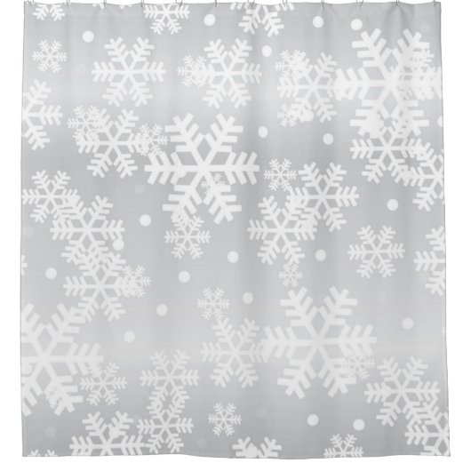 Schneeflockenmuster Duschvorhang (Vorderseite)