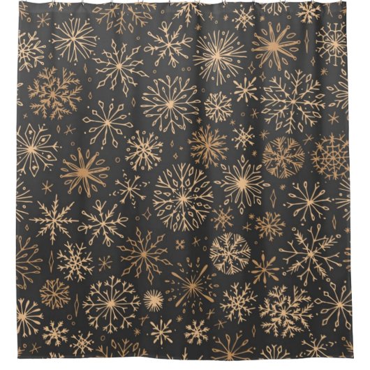 Schneeflockenmuster Duschvorhang (Vorderseite)