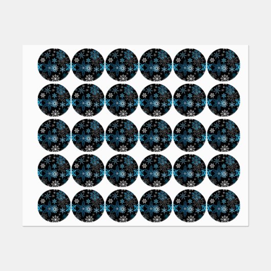 Schneeflockenmuster Etiketten (Blatt)