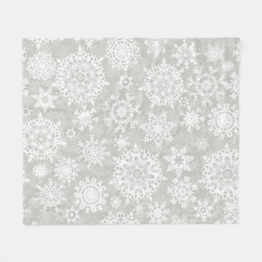 Schneeflockenmuster Fleecedecke (Vorderseite (Horizontal))