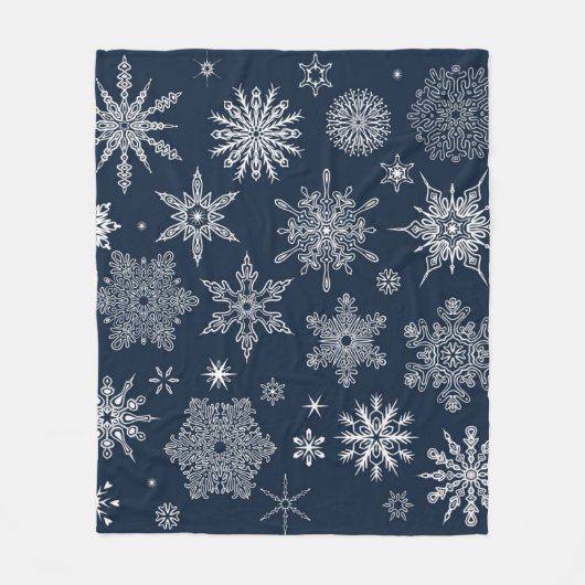 Schneeflockenmuster Fleecedecke (Vorderseite)