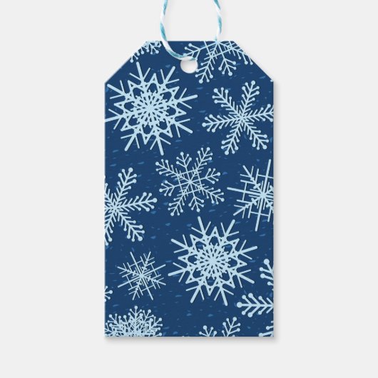 Schneeflockenmuster Geschenkanhänger (Vorderseite)