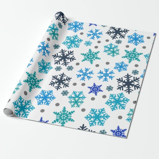 Schneeflockenmuster Geschenkpapier (Ungerollt)