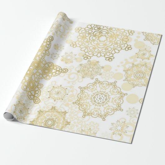 Schneeflockenmuster Geschenkpapier (Ungerollt)