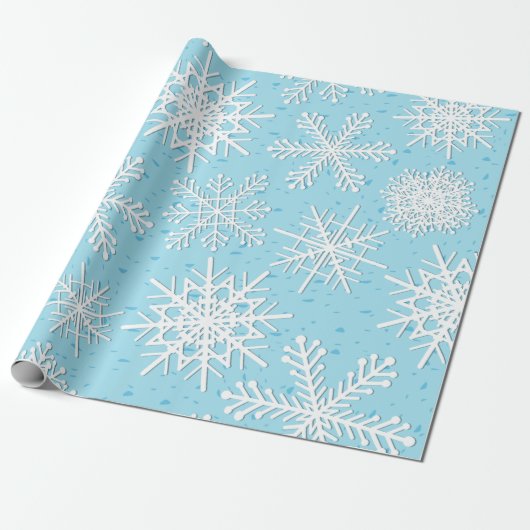 Schneeflockenmuster Geschenkpapier (Ungerollt)