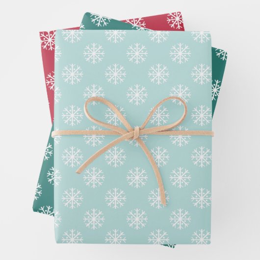 Schneeflockenmuster Geschenkpapier Set (Beispiel)