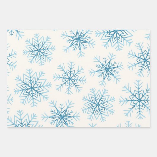 Schneeflockenmuster Geschenkpapier Set (Vorderseite)