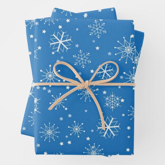 Schneeflockenmuster Geschenkpapier Set (Beispiel)
