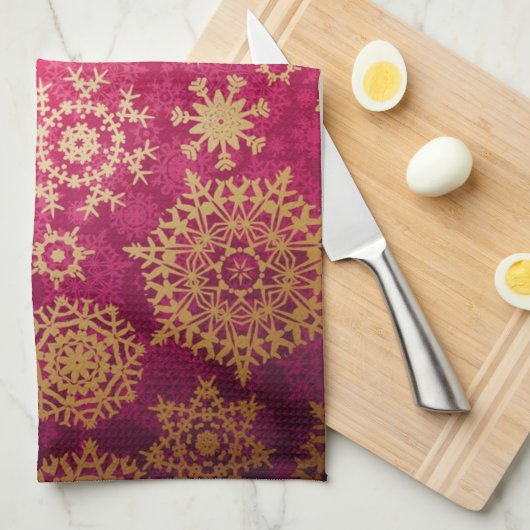 Schneeflockenmuster Geschirrtuch (Viertel Falte)