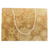 Schneeflockenmuster Große Geschenktüte (Rückseite)