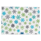Schneeflockenmuster Große Geschenktüte (Rückseite)