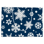 Schneeflockenmuster Große Geschenktüte (Rückseite)