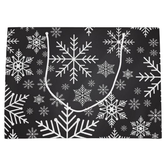 Schneeflockenmuster Große Geschenktüte (Vorderseite)
