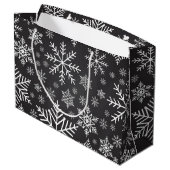 Schneeflockenmuster Große Geschenktüte (Rückseite Schrägansicht)