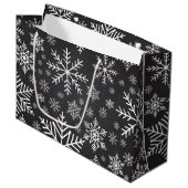 Schneeflockenmuster Große Geschenktüte (Vorderseite Schrägansicht)