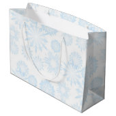 Schneeflockenmuster Große Geschenktüte (Rückseite Schrägansicht)