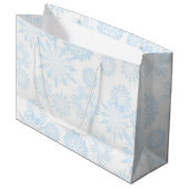 Schneeflockenmuster Große Geschenktüte (Vorderseite Schrägansicht)