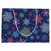 Schneeflockenmuster Große Geschenktüte (Rückseite)