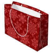 Schneeflockenmuster Große Geschenktüte (Rückseite Schrägansicht)