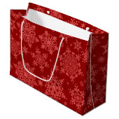 Schneeflockenmuster Große Geschenktüte (Vorderseite Schrägansicht)