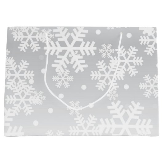 Schneeflockenmuster Große Geschenktüte (Vorderseite)