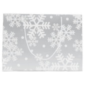 Schneeflockenmuster Große Geschenktüte (Rückseite)