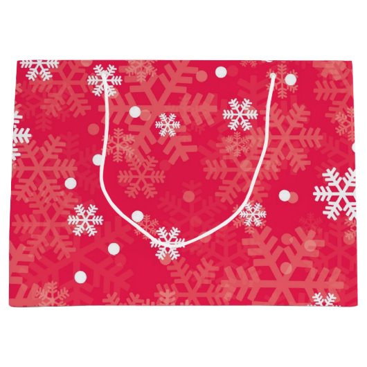 Schneeflockenmuster Große Geschenktüte (Vorderseite)