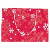 Schneeflockenmuster Große Geschenktüte (Rückseite)