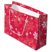 Schneeflockenmuster Große Geschenktüte (Vorderseite Schrägansicht)