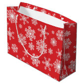 Schneeflockenmuster Große Geschenktüte (Rückseite Schrägansicht)