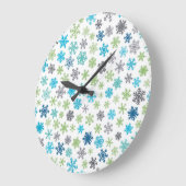 Schneeflockenmuster Große Wanduhr (Winkel)