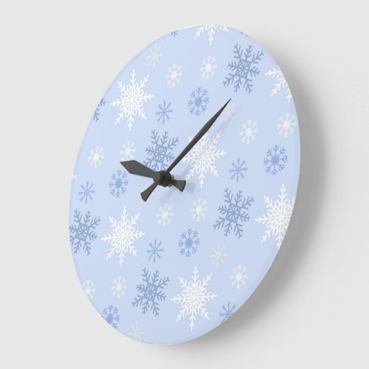 Schneeflockenmuster Große Wanduhr (Winkel)