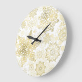 Schneeflockenmuster Große Wanduhr (Winkel)