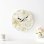 Schneeflockenmuster Große Wanduhr (Zuhause)
